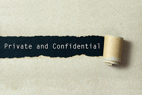 Image with the words Private and Confidential featured on a package