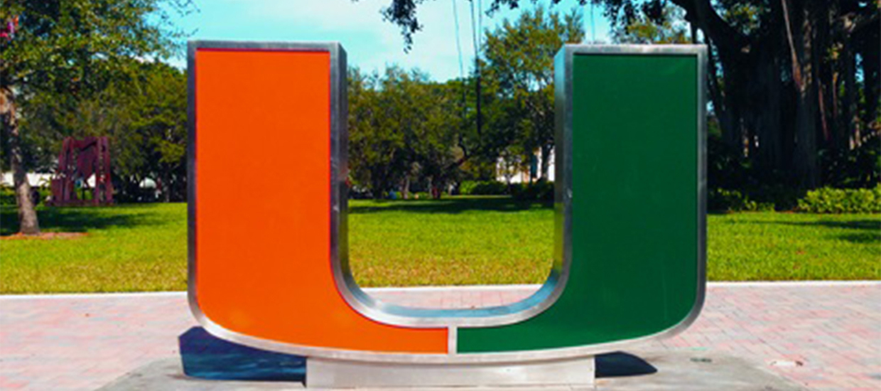 The University of Miami U on the Foote Green