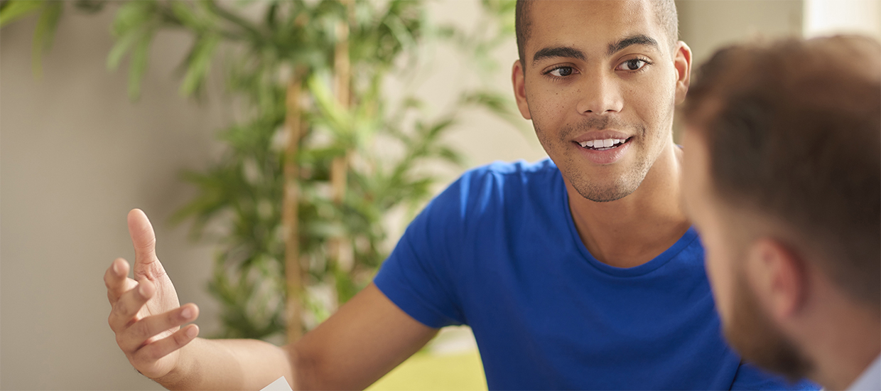 Image of a man receiving a counseling session