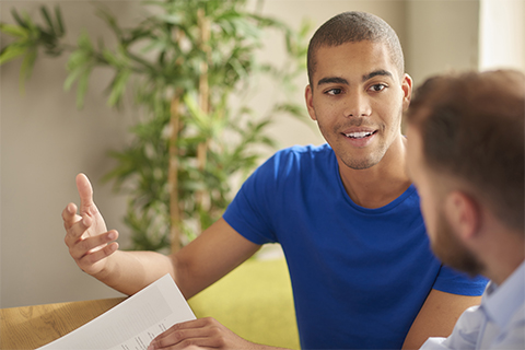 Image of a man receiving a counseling session