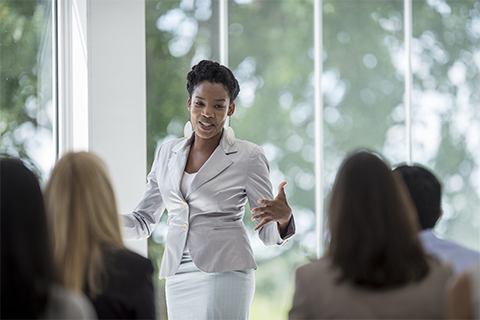 Image of a trainer conducting a seminar